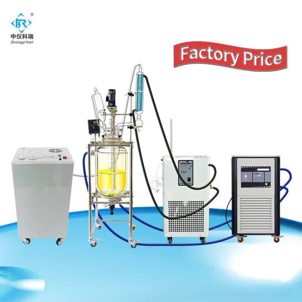 20L Stainless Steel Glass Pilot Plant Reactor with Mixer Agitator