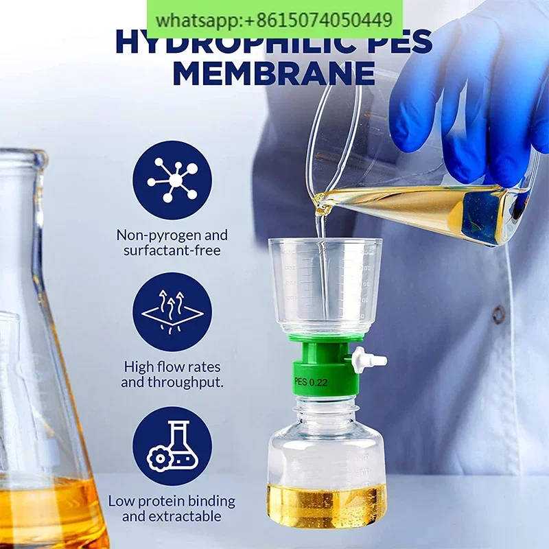 Disposable Vacuum Filtration System for Laboratory Use High-quality disposable vacuum filtration system available in multiple capacities and membrane types, ideal for laboratory use. vacuum filtration system High-quality disposable vacuum filtration system available in multiple capacities and membrane types, ideal for laboratory use. Disposable Vacuum Filtration System for Laboratory Use - Image 5