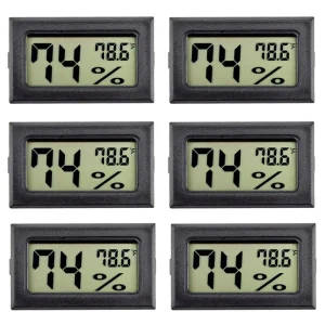 Indoor Digital Hygrometer Thermometer 6-Piece for Greenhouse Garden