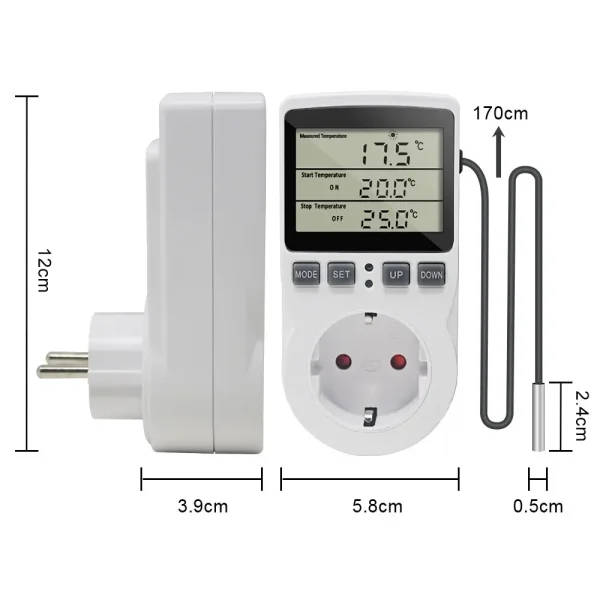 Digital Temperature Controller Timer Socket Thermostat: Digital ...