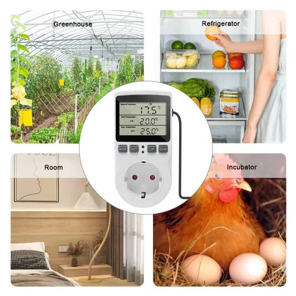 Digital Temperature Controller Timer Socket Thermostat: Digital ...