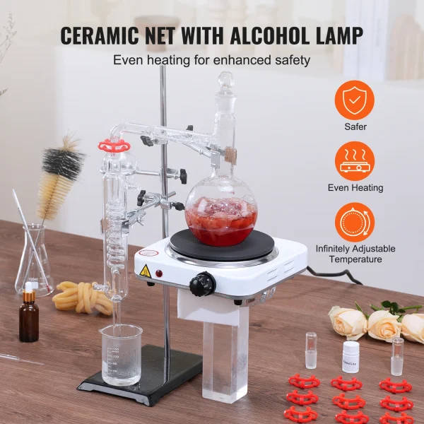 VEVOR Essential Oil Distillation Kit | 500ml/2L Lab Glassware ...
