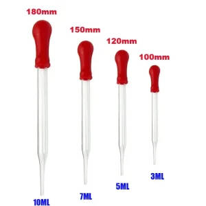 Glass Test Tubes Set With Red Pipette