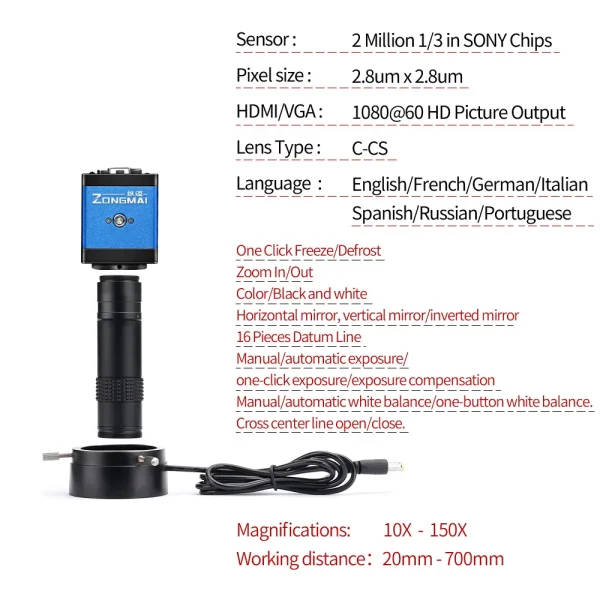 Digital Microscope 150X Full HD: Soldering Microscope | Digital ...