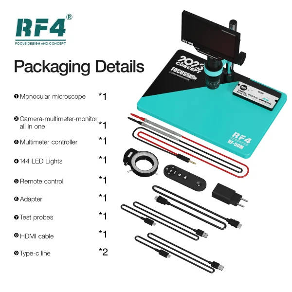 RF4-50M Stereo Microscope: Microscope With Screen | Digital Microscope ...