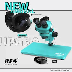 RF4 Simul Focal Stereo Trinocular Microscope 7-50X PCB Repair & Welding