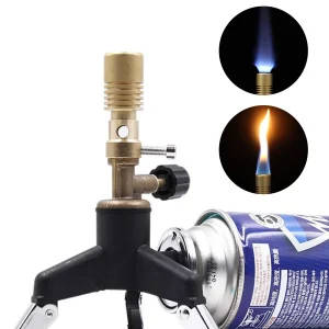 Portable Brass Bunsen Burner - Front View