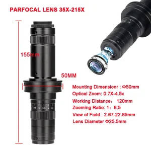 Microscope Lens C-Mount 35X-215X