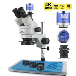 Zoom Simul Focal Trinocular Stereo Microscope