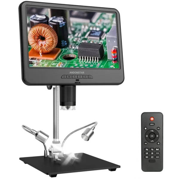 Andonstar AD210 Microscope Numérique LCD 10,1 Pouces – Pour Pièces, Réparation électronique, Soudure Et Observation De Lames