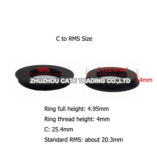 Rms Objective Thread C-RMS Microscope Objective Lens Adapter Ring: RMS Thread To C Mount ...