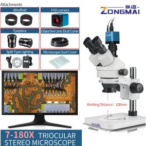 Zongmai Stereo Microscope With HDMI Camera