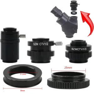 C-Mount Lens SZM SZN 1X 1/2 1/3 CTV Adapter