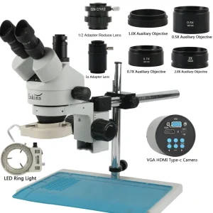 Eakins Trinocular Stereo Microscope With SONY IMX323 1080P Camera
