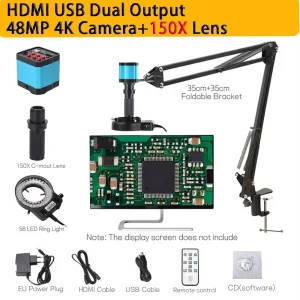 48MP 4K Microscope Camera Set With 150X Lens