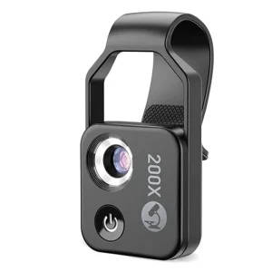 Compact rechargeable 200X microscope