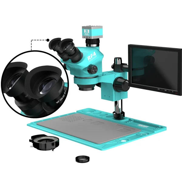Trinocular Stereo Microscope With 4K Display: Camera Digital Microscope ...