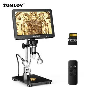 TOMLOV DM9 Pro 7'' IPS HDMI Digital Microscope - 1200X Zoom, 16MP