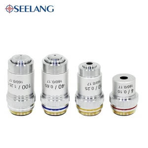 OSEELANG Microscope Objective Lens 4X 10X 40X 100X - Achromatic Objective for Biological Research