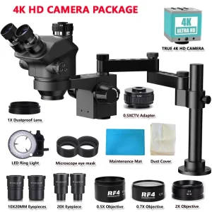 Simul-Focal Stereo Trinocular Microscope Set 3.5-200X With 4K HDMI