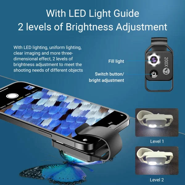 Mobile Phone Microscope: Phone Clip Light | Clip On Led Light | Led Light