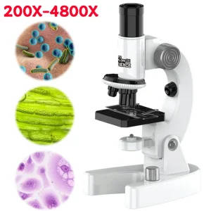 200X-4800X Compound Microscope With Microscope Slides Set
