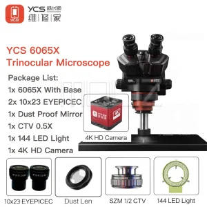 YCS 6-65X Zoom Trinocular Stereo Microscope