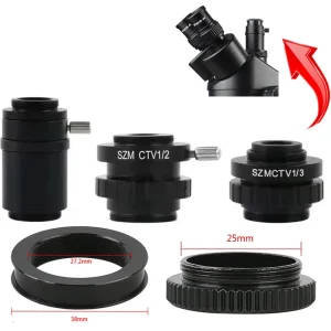 C Mount Lens Adapter for Trinocular Stereo Microscopes
