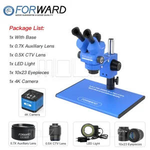 4K USB Trinocular Microscope 6.5X-55X Continuous Zoom