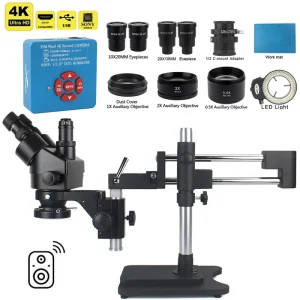 Trinocular Stereo Zoom Microscope With 48MP 4K HDMI Camera