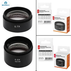 WD165 0.5X 0.7X 2.0X Auxiliary Objectives Glass Lens for Stereo Zoom Microscopes