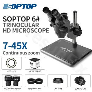 Soptop 6# Trinocular HD Stereo Microscope