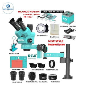 Trinocular Stereo Zoom Microscope With Digital Camera RF4 6.5-55X
