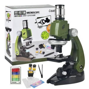 LED Children's Microscope Set 100X 400X 1200X