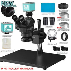 Trinocular Stereo Microscope With 4K 48MP Camera