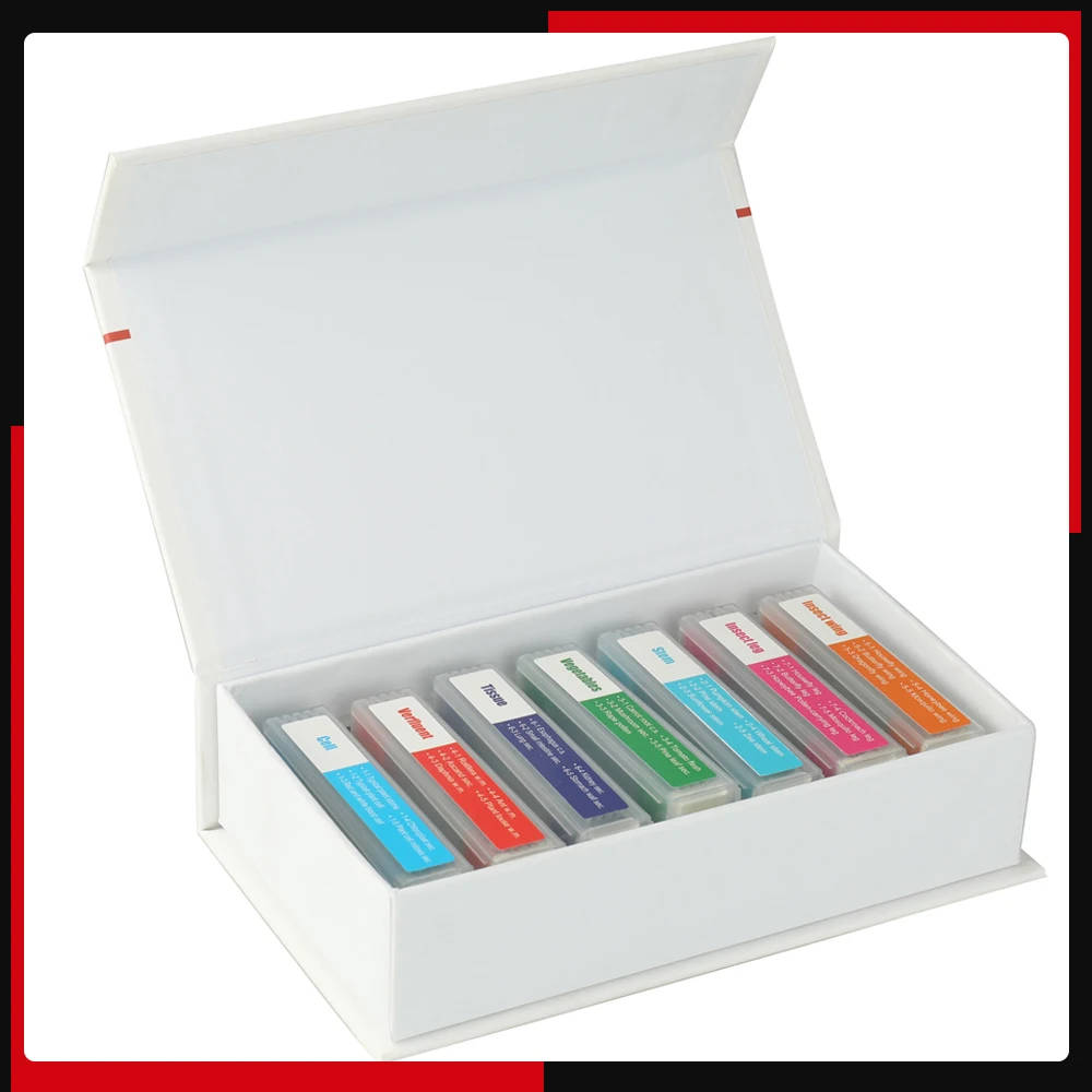 35 PCS Microscope Specimen Slide Set: Prepared Biological and Digital Microscope Slides for Education Our 35-piece set of microscope specimen slides offers a diverse range of biological samples, perfect for educational purposes in primary and secondary settings. Our 35-piece set of microscope specimen slides offers a diverse range of biological samples, perfect for educational purposes in primary and secondary settings. 35 PCS Microscope Specimen Slide Set: Prepared Biological and Digital Microscope Slides for Education - Image 2