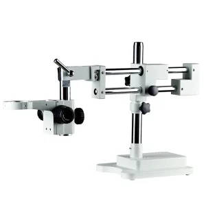 Stereo Microscope Bracket: Double Boom Stand, Dual Arms, 76mm Holder