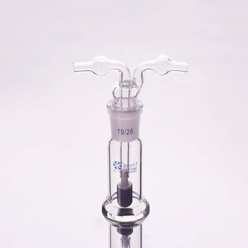 FAPE Lab Glass Gas Bottle Washing Cylinder with Aeration Stone Durable, borosilicate glass washing cylinder with aeration stone for efficient cleaning. Available in 10ml, 25ml, 50ml, 100ml, 150ml, 250ml, and 500ml capacities. Durable, borosilicate glass washing cylinder with aeration stone for efficient cleaning. Available in 10ml, 25ml, 50ml, 100ml, 150ml, 250ml, and 500ml capacities. FAPE Lab Glass Gas Bottle Washing Cylinder with Aeration Stone - Image 5