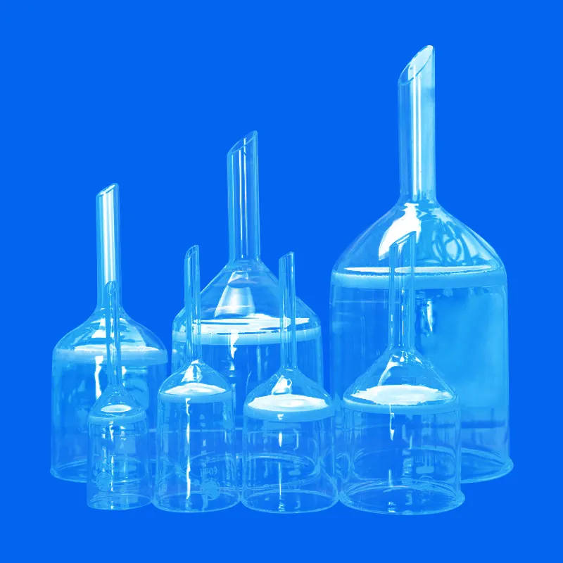 Borosilicate Glass Sand Core Funnel for Laboratory Filtration High-quality, borosilicate glass sand core funnel for laboratory filtration, available in various capacities (35-1000ml) and filter apertures (G1-G5). High-quality, borosilicate glass sand core funnel for laboratory filtration, available in various capacities (35-1000ml) and filter apertures (G1-G5). Borosilicate Glass Sand Core Funnel for Laboratory Filtration