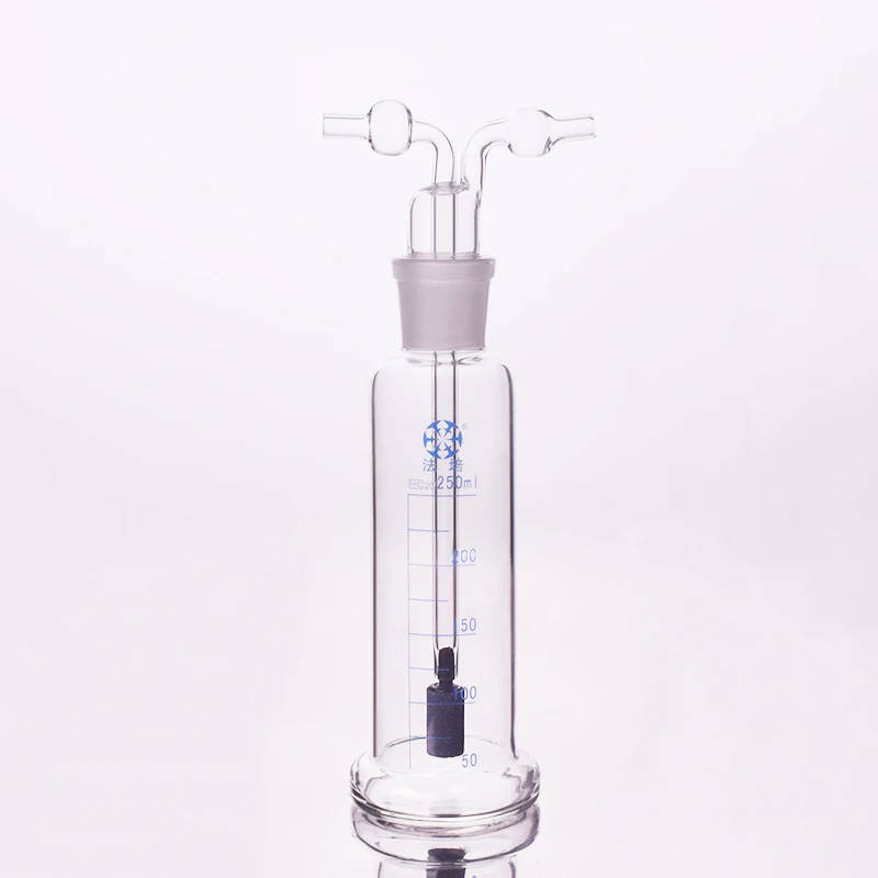 FAPE Lab Glass Gas Bottle Washing Cylinder with Aeration Stone Durable, borosilicate glass washing cylinder with aeration stone for efficient cleaning. Available in 10ml, 25ml, 50ml, 100ml, 150ml, 250ml, and 500ml capacities. Durable, borosilicate glass washing cylinder with aeration stone for efficient cleaning. Available in 10ml, 25ml, 50ml, 100ml, 150ml, 250ml, and 500ml capacities. FAPE Lab Glass Gas Bottle Washing Cylinder with Aeration Stone
