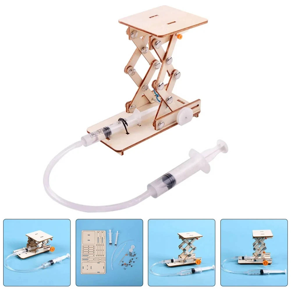 Hydraulic Elevator Platform Model - Educational STEM Kit for Physics and Engineering Developed for educational institutions, this hydraulic elevator model is a comprehensive STEM kit that enables students to explore the principles of hydraulics and atmospheric pressure through hands-on experimentation. Developed for educational institutions, this hydraulic elevator model is a comprehensive STEM kit that enables students to explore the principles of hydraulics and atmospheric pressure through hands-on experimentation. Hydraulic Elevator Platform Model - Educational STEM Kit for Physics and Engineering - Image 4