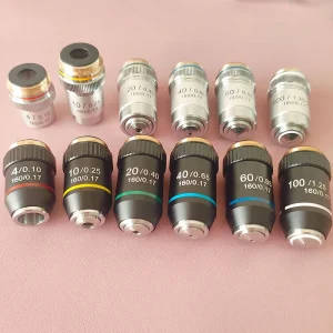 Achromatic Objective Lens Set for Biological Microscopes
