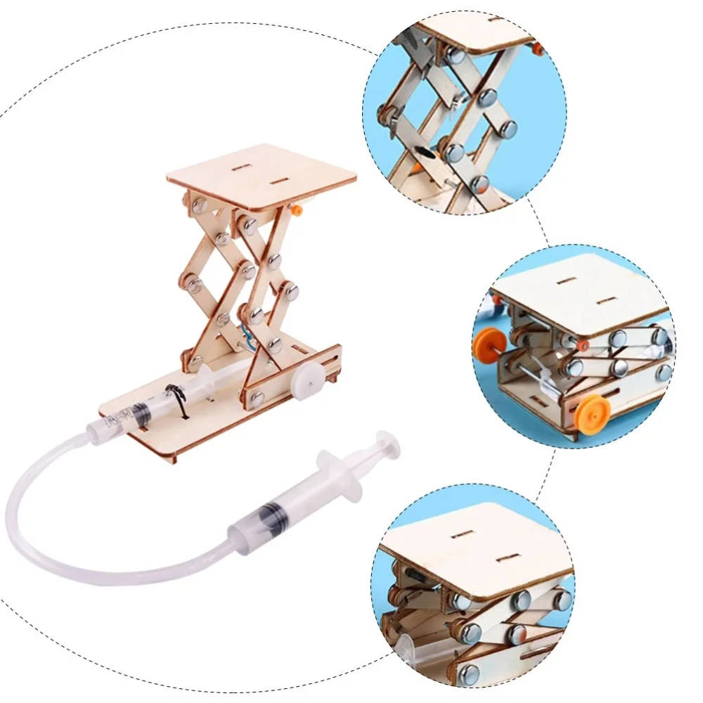 Hydraulic Elevator Platform Model - Educational STEM Kit for Physics and Engineering Developed for educational institutions, this hydraulic elevator model is a comprehensive STEM kit that enables students to explore the principles of hydraulics and atmospheric pressure through hands-on experimentation. Developed for educational institutions, this hydraulic elevator model is a comprehensive STEM kit that enables students to explore the principles of hydraulics and atmospheric pressure through hands-on experimentation. Hydraulic Elevator Platform Model - Educational STEM Kit for Physics and Engineering