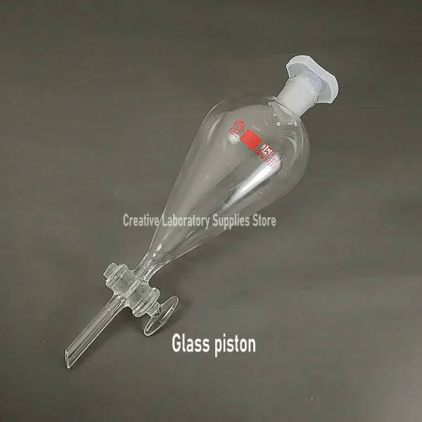 Lab Split Funnel Pear-Shaped Laboratory Separating Funnel: Borosilicate Glass Funnel ...