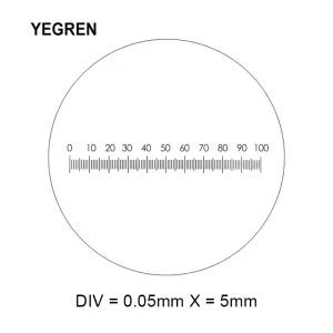 Microscope Eyepiece Micrometer - 0.05mm DIV, 19mm Diameter