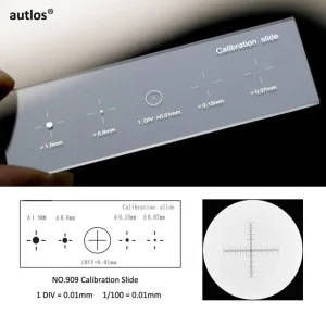 909 Dot Crosshair Optical Glass Microscope Calibration Slide