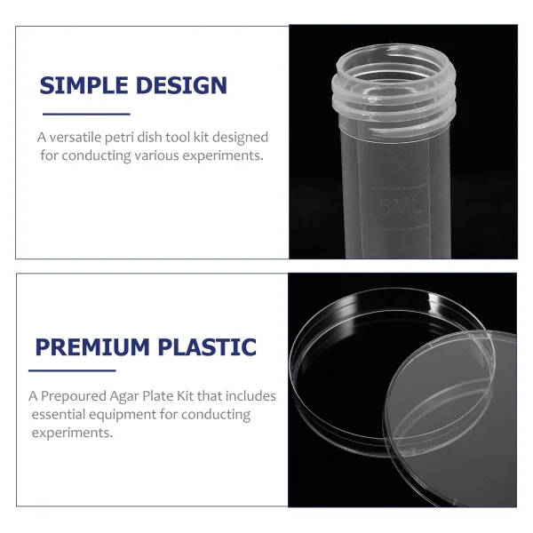 Observing Plate Nuolux 10-Piece Prepoured Agar Plates Microbiology Kit: Sterile Agar ...