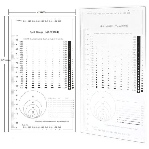 Micrometer Spot Gauge Comparison Card Ruler: Micrometer Gauge ...