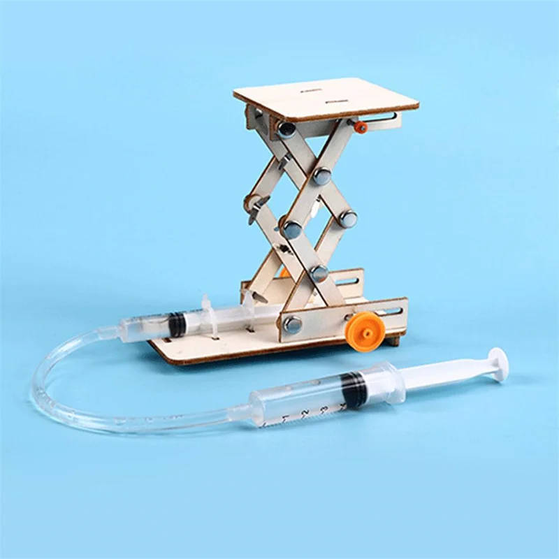 Hydraulic Elevator Platform Model - Educational STEM Kit for Physics and Engineering Developed for educational institutions, this hydraulic elevator model is a comprehensive STEM kit that enables students to explore the principles of hydraulics and atmospheric pressure through hands-on experimentation. Developed for educational institutions, this hydraulic elevator model is a comprehensive STEM kit that enables students to explore the principles of hydraulics and atmospheric pressure through hands-on experimentation. Hydraulic Elevator Platform Model - Educational STEM Kit for Physics and Engineering - Image 3
