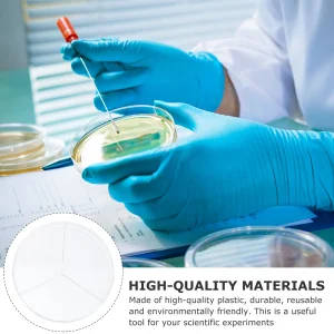 10-Piece 3-Compartment Petri Dish Set with Lids